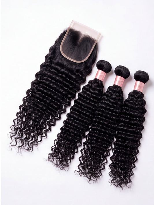 Bora Burmese Curly 5×5 Closure Bundle Package